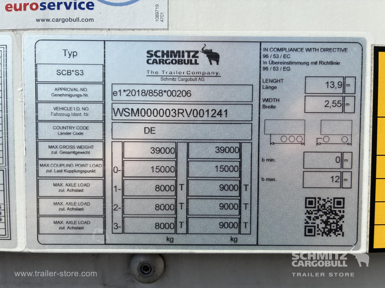 Schmitz Cargobull Trockenfrachtkoffer Standard Doppelstock Rolltor 