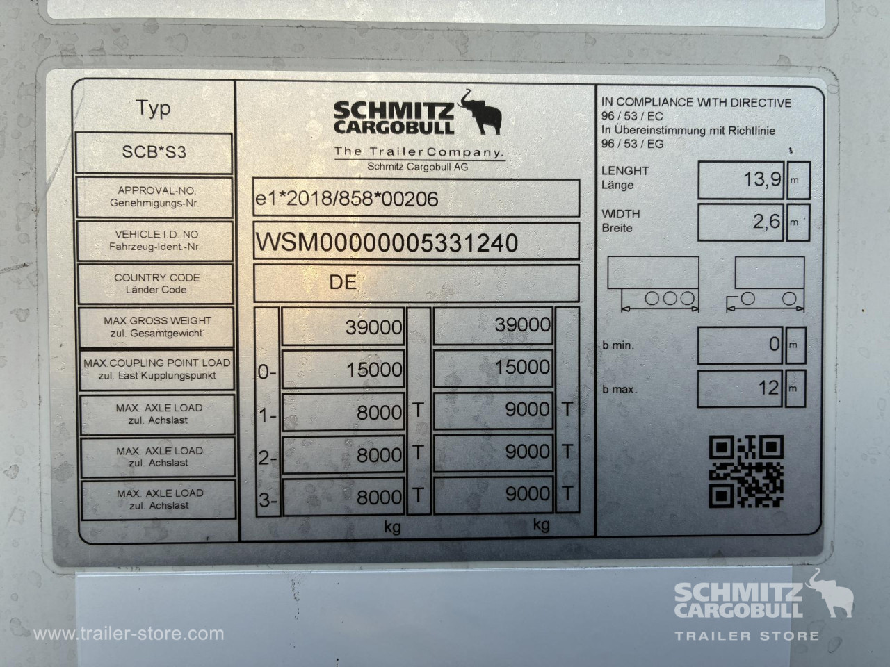 Schmitz Cargobull Frischdienst Standard Rolltor 